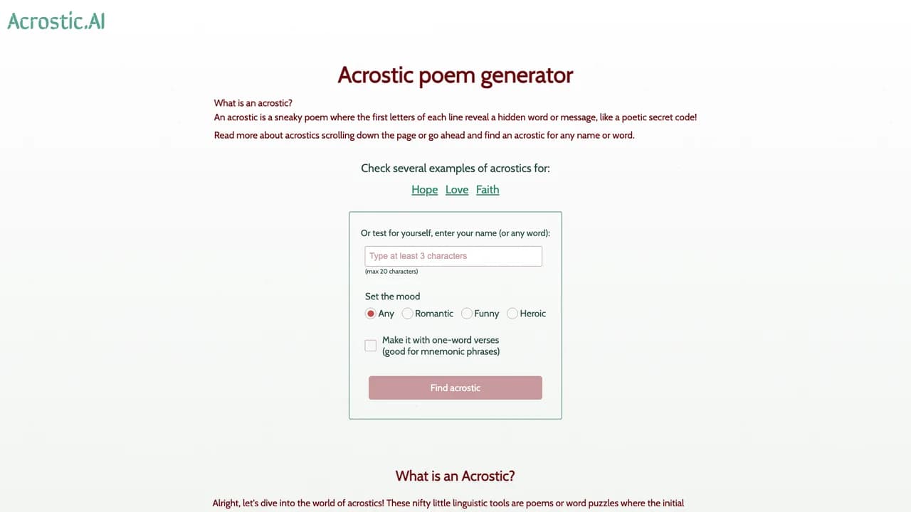 acrostic-ai screenshot