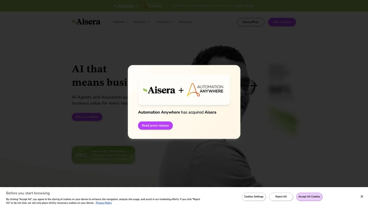 aisera screenshot