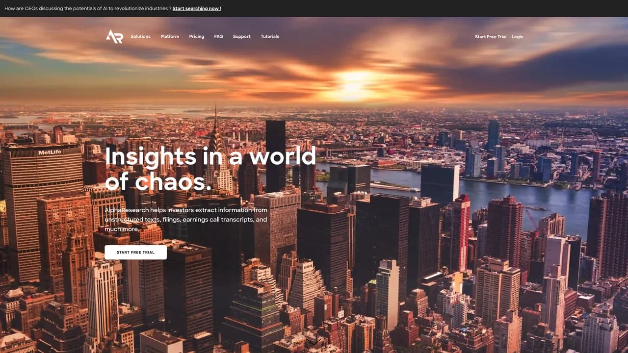 alpharesearch screenshot