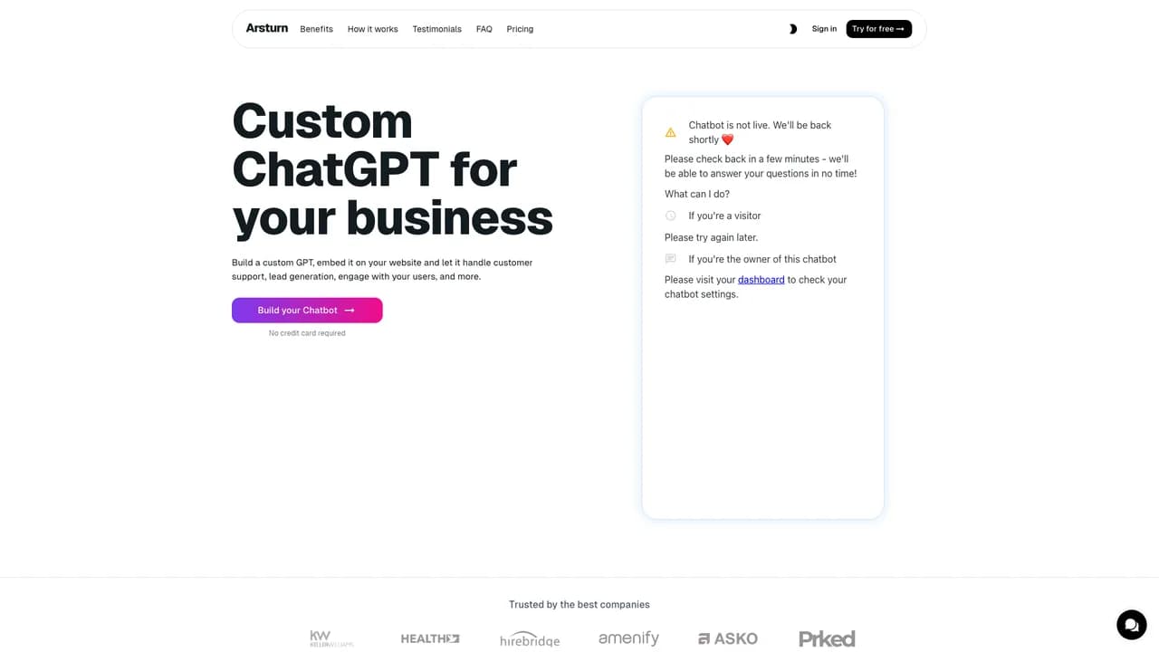 arsturn screenshot