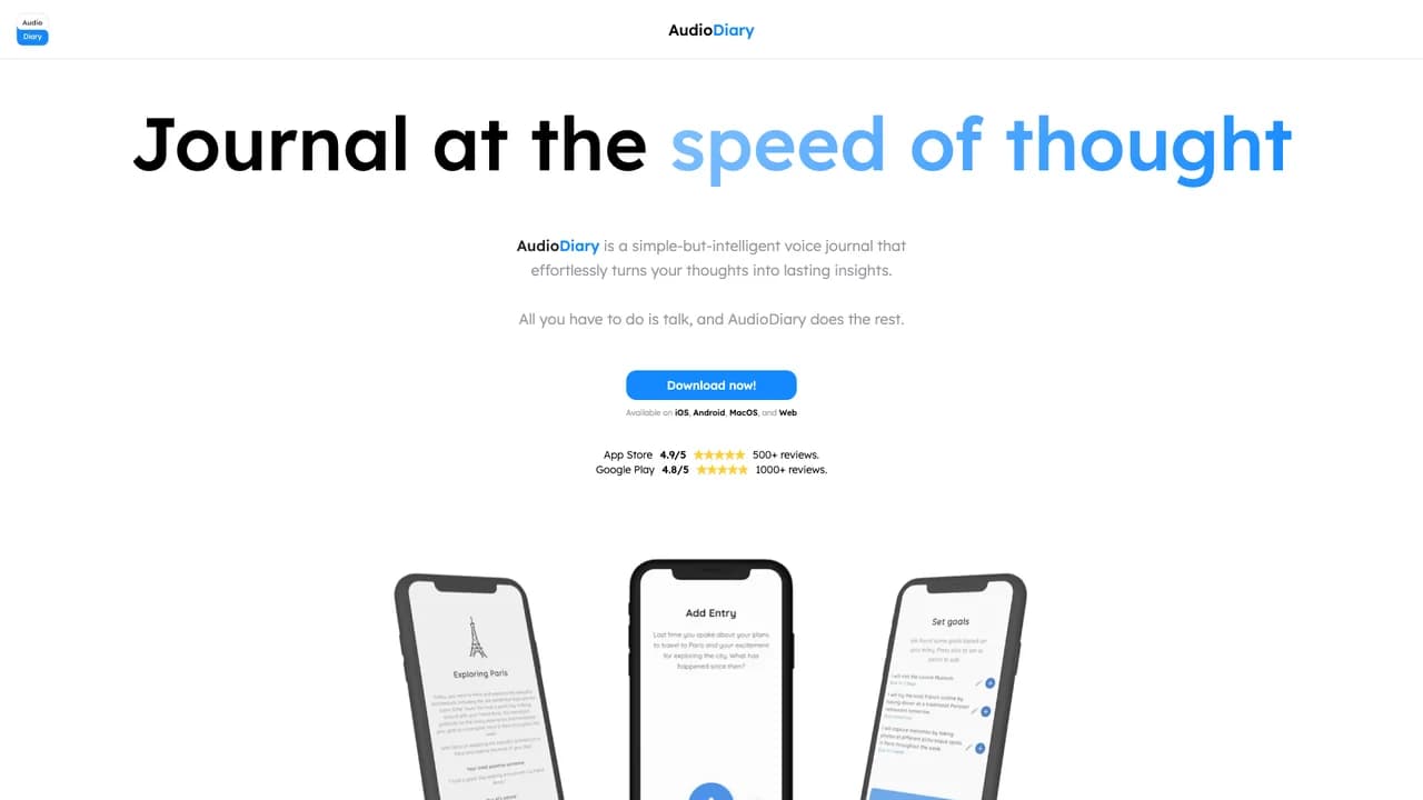 audiodiary screenshot