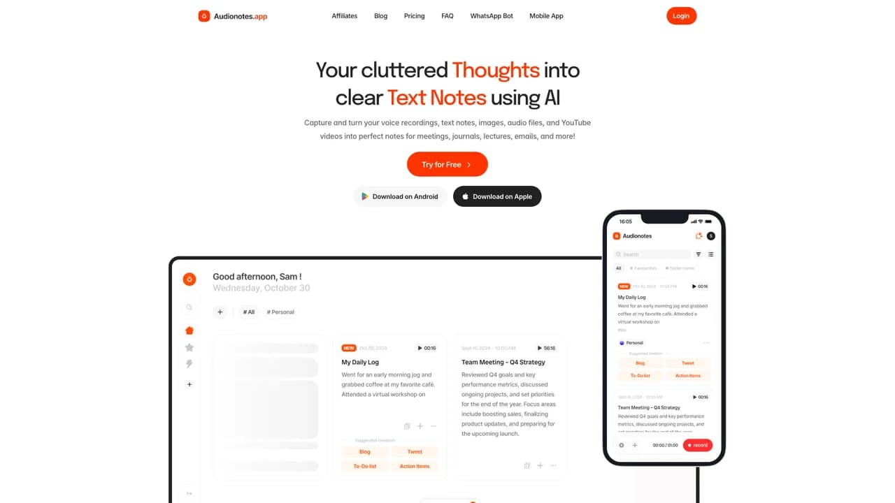 audionotes screenshot