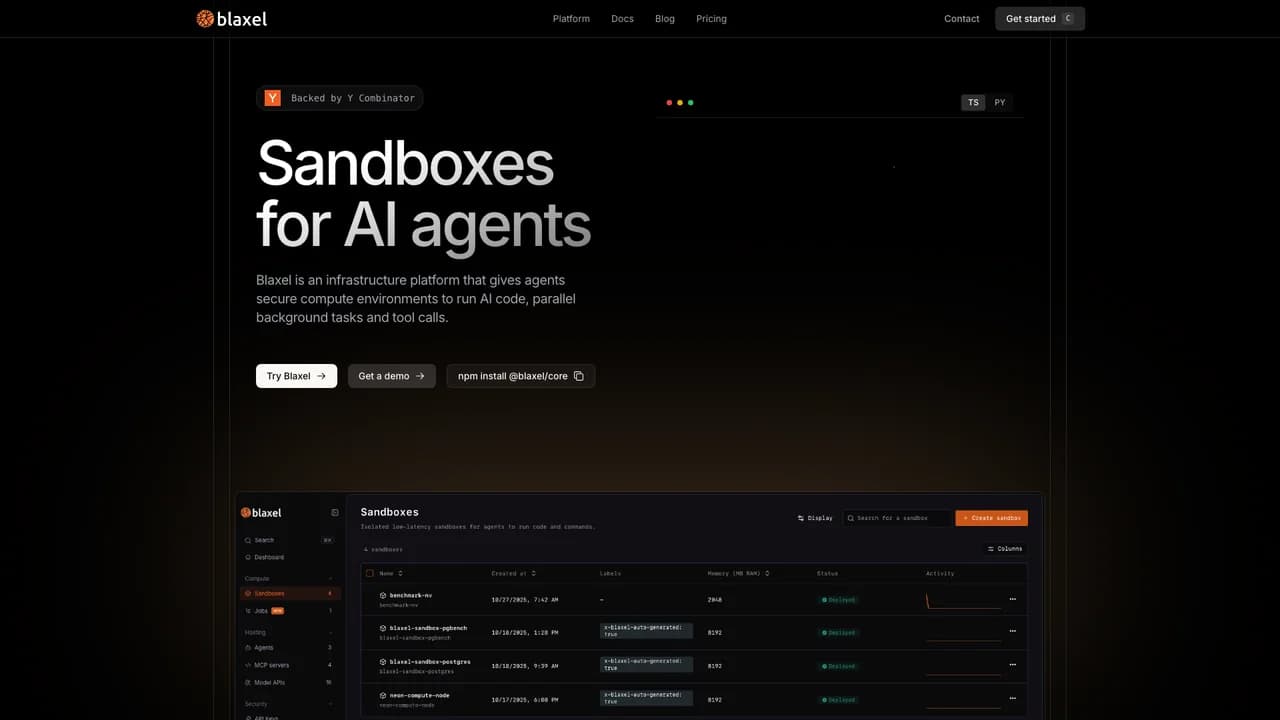 blaxel screenshot