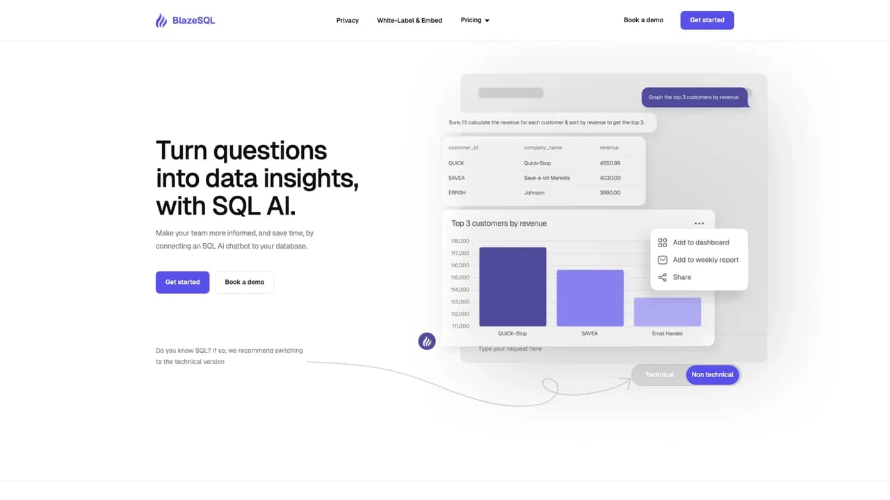 blazesql screenshot