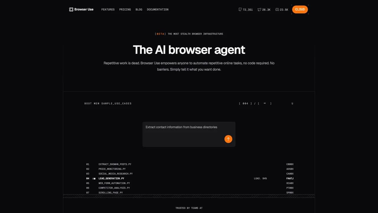 browser-use screenshot