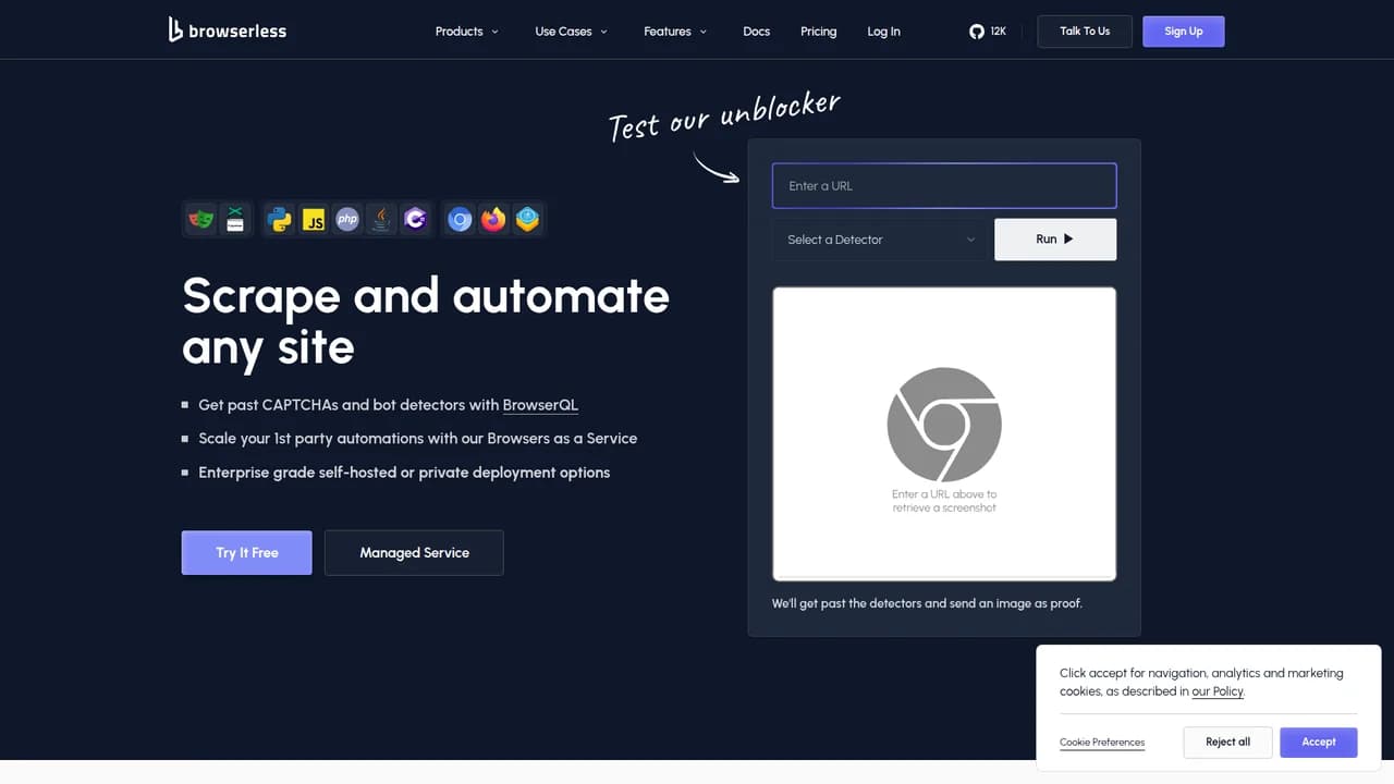 browserless screenshot