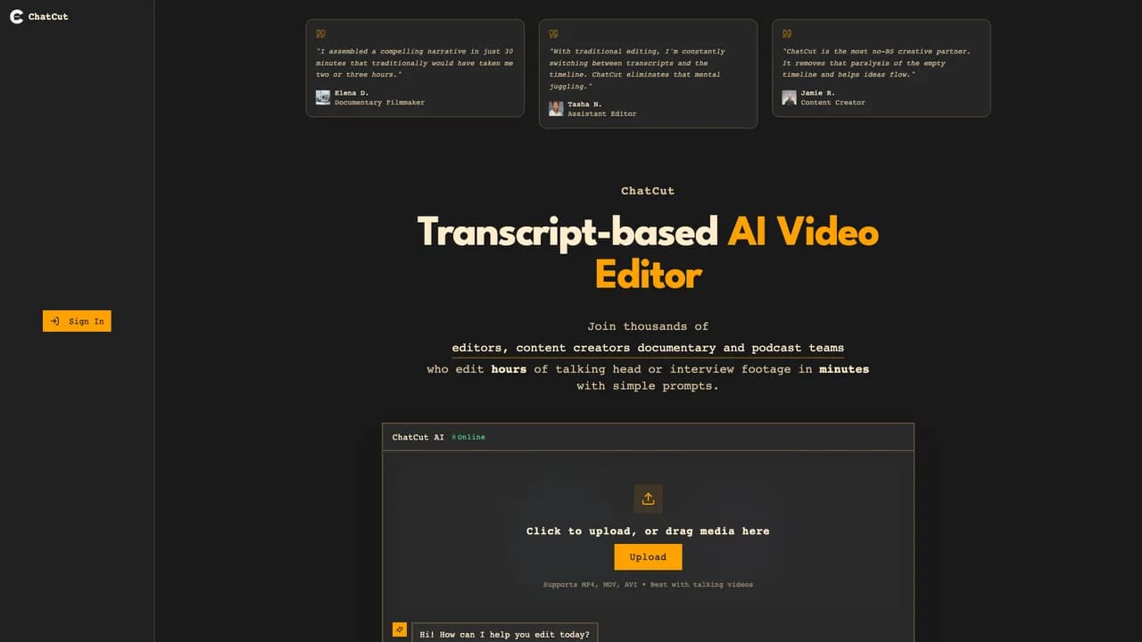 chatcut screenshot