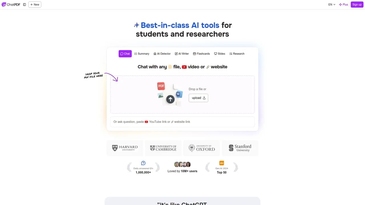 chatpdf screenshot