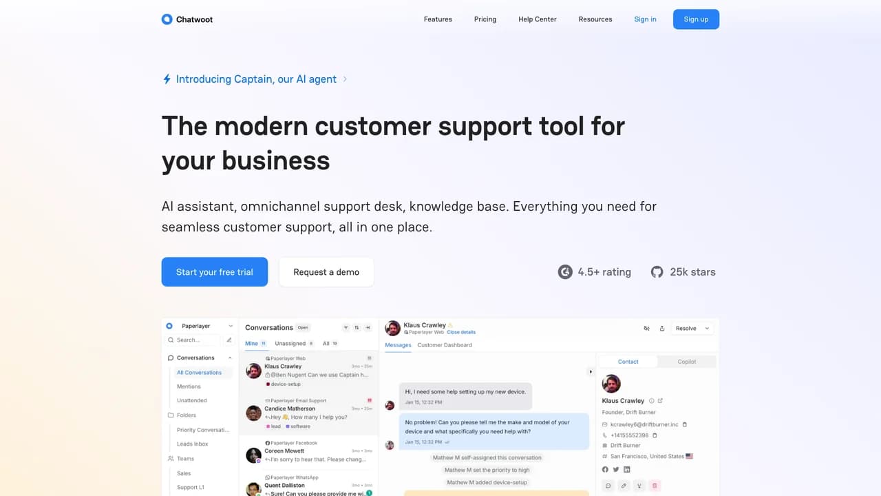 chatwoot screenshot