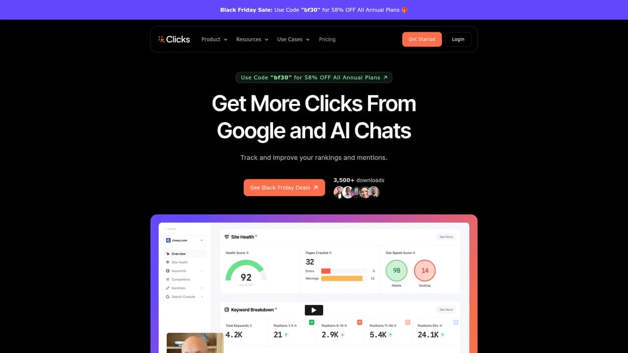 clicksso screenshot