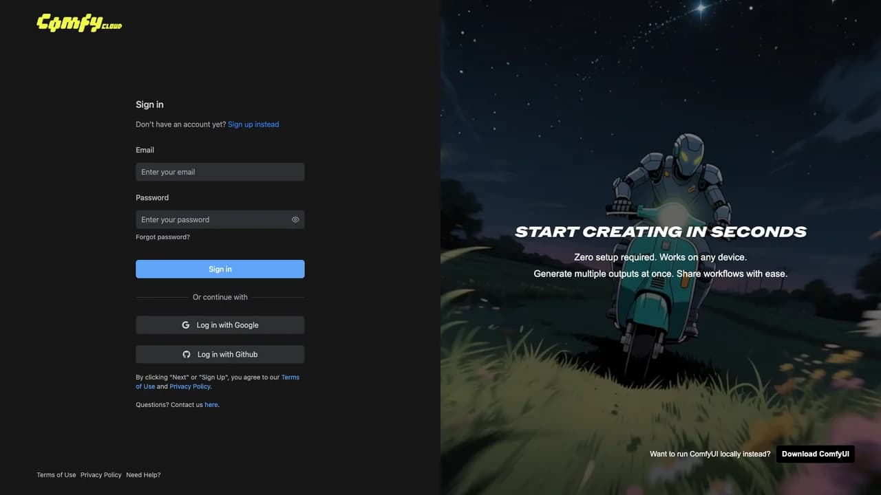 comfy-cloud screenshot