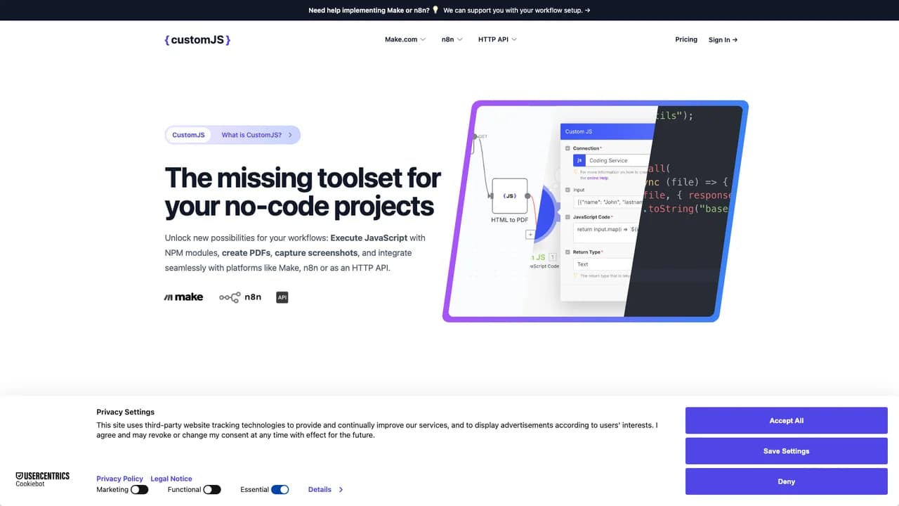 customjsspace screenshot