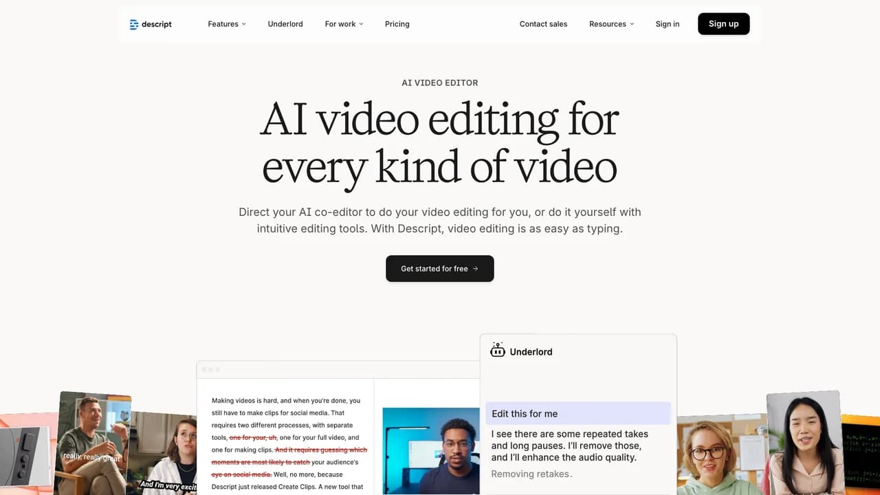 descript screenshot
