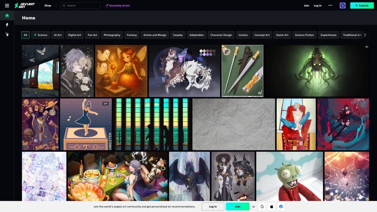 deviantart screenshot