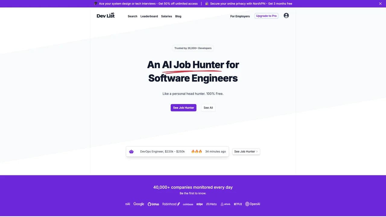 devlist screenshot