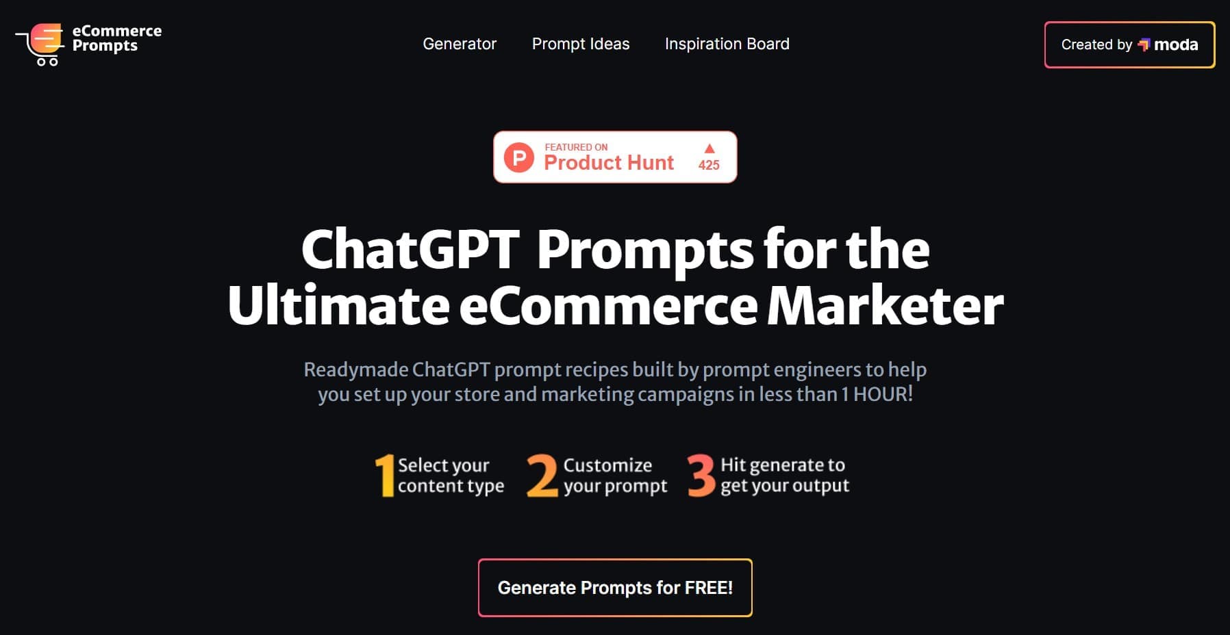 eCommerce Prompt Generator screenshot