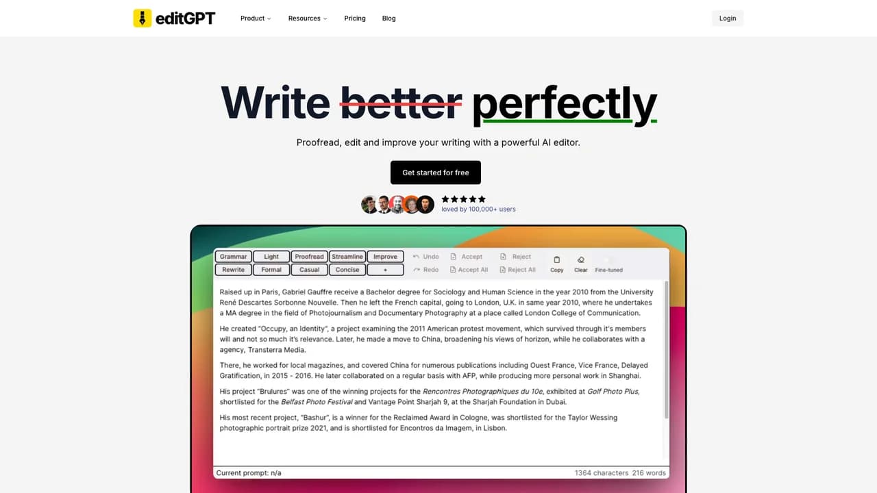 editgpt screenshot