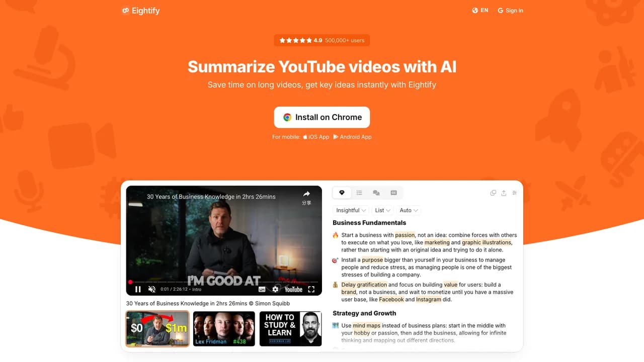 eightify screenshot