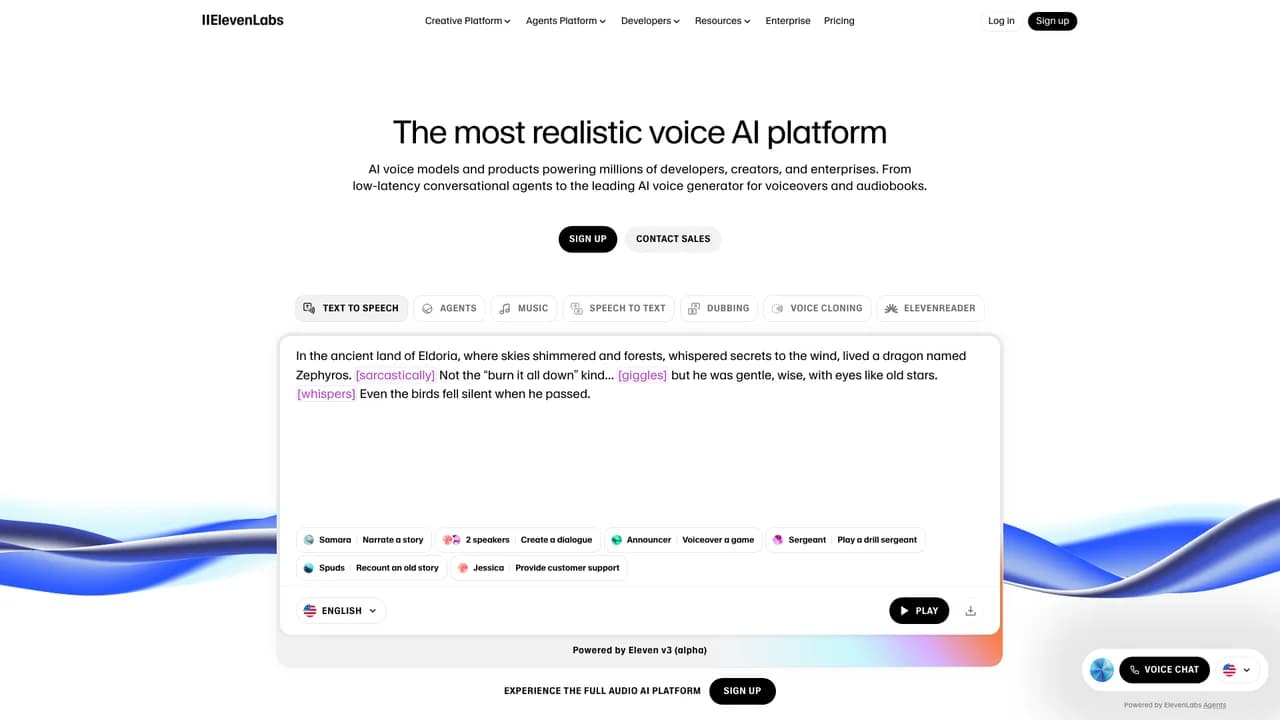 elevenlabs screenshot