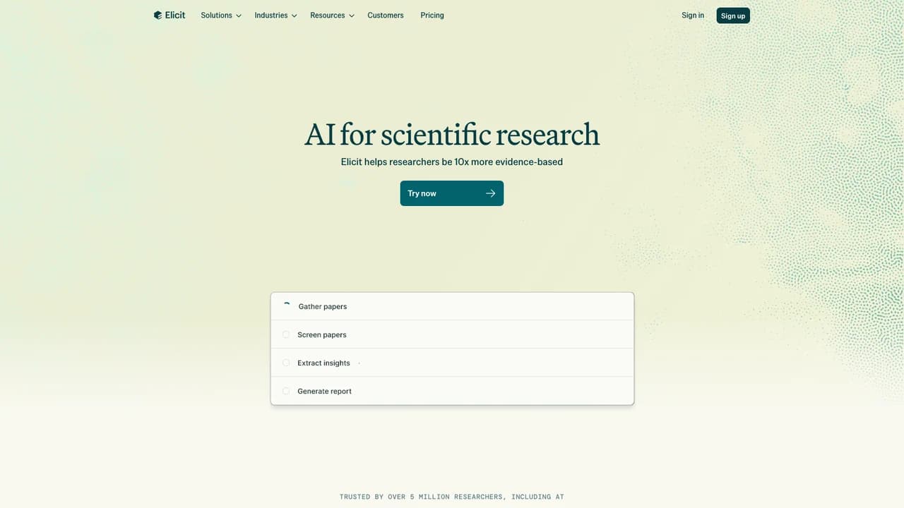 elicit screenshot