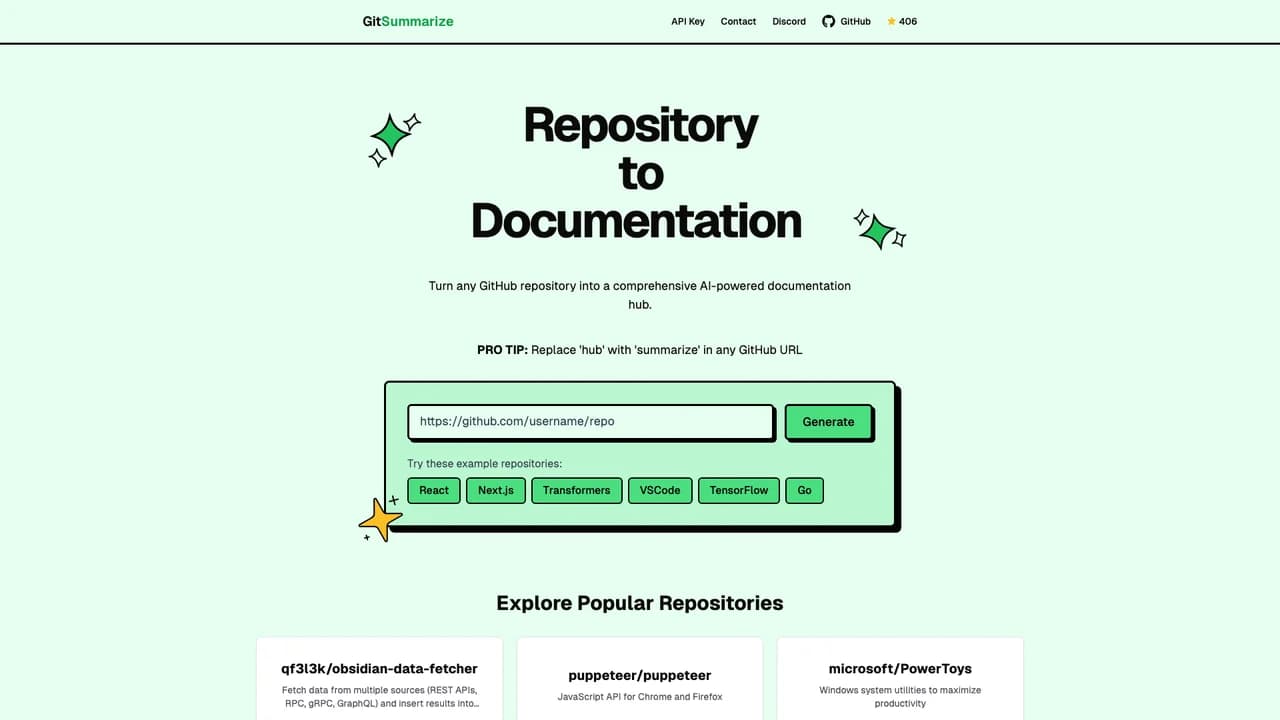 gitsummarize screenshot
