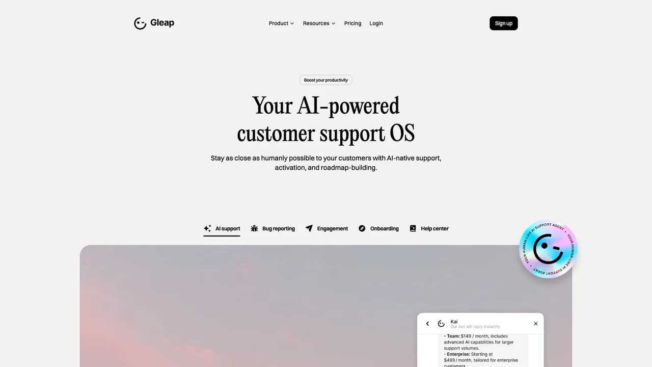 gleap screenshot