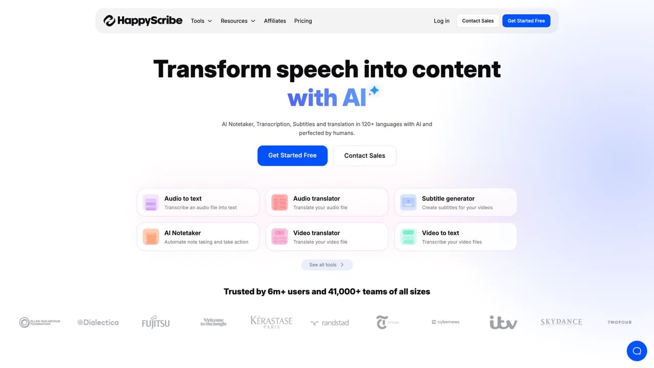 happyscribe screenshot