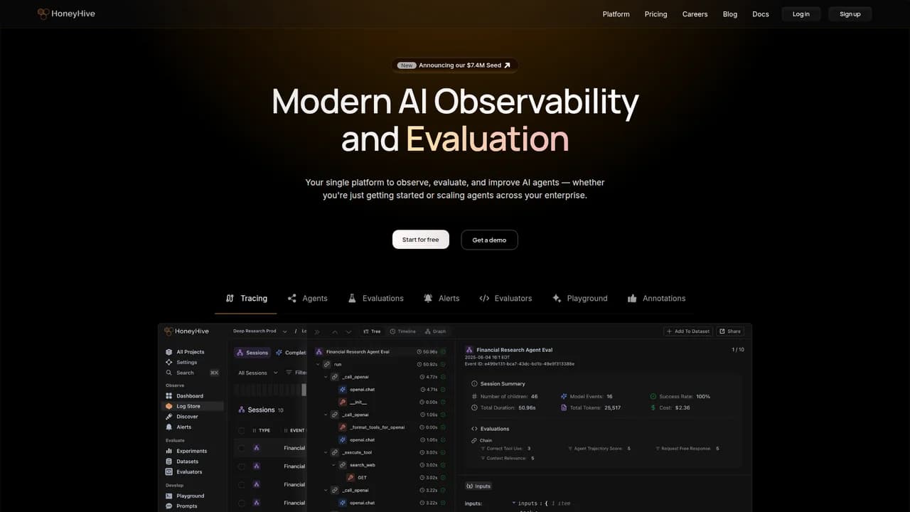 honeyhive screenshot
