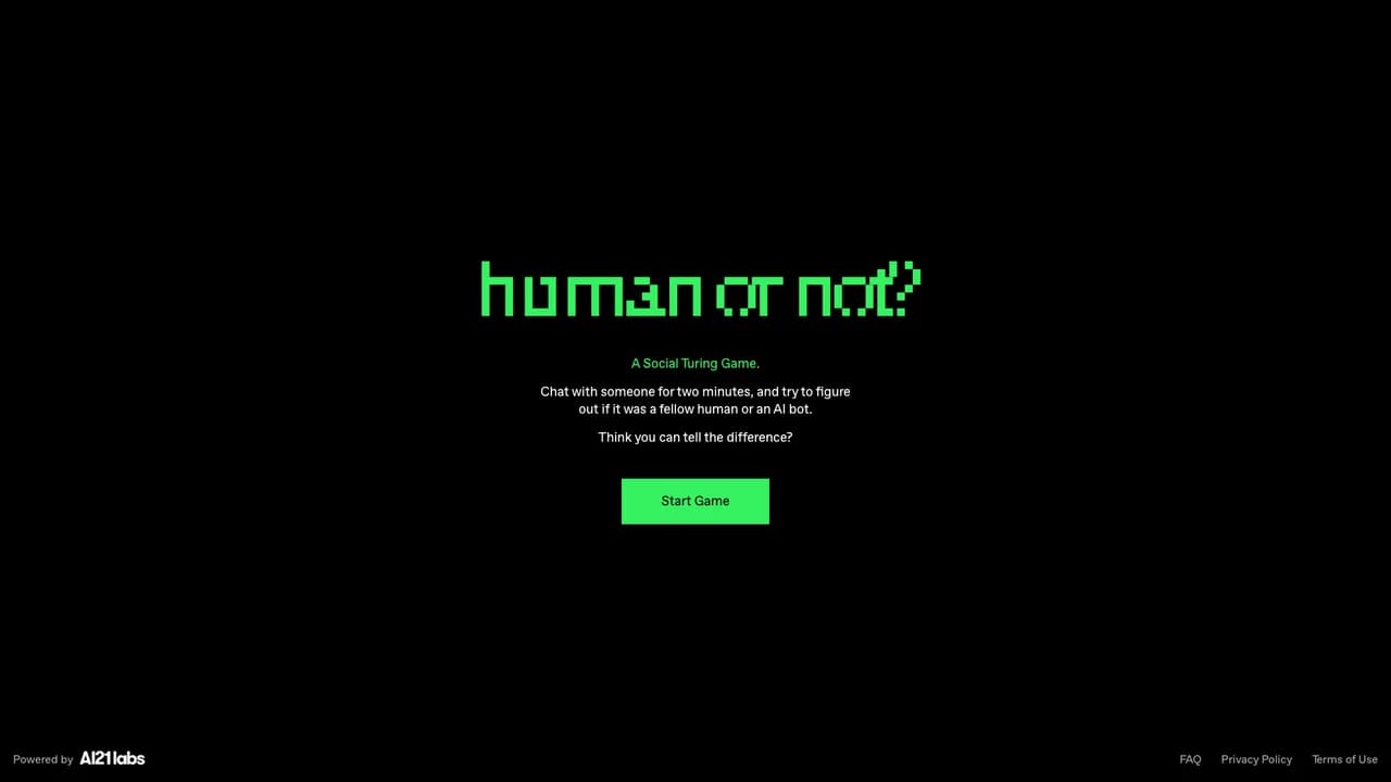 human-or-not screenshot