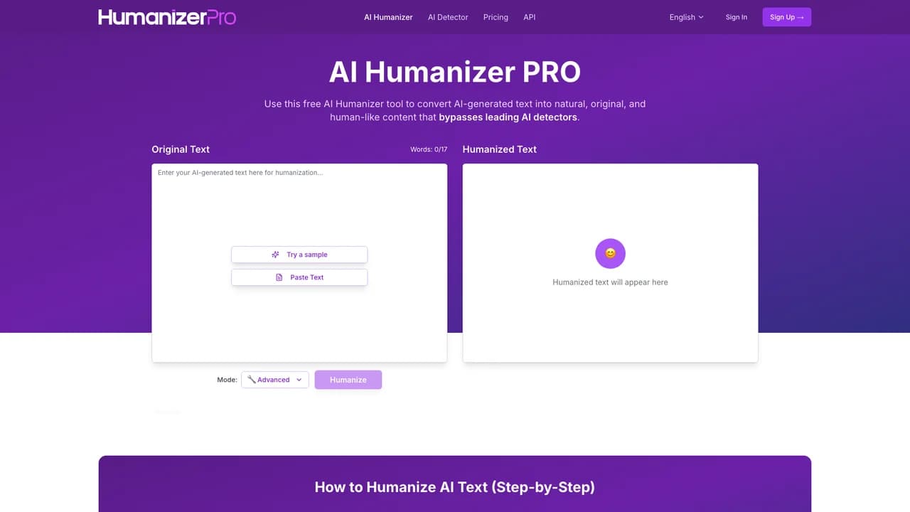 humanizerpro screenshot