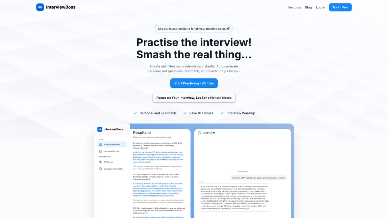 interviewboss screenshot