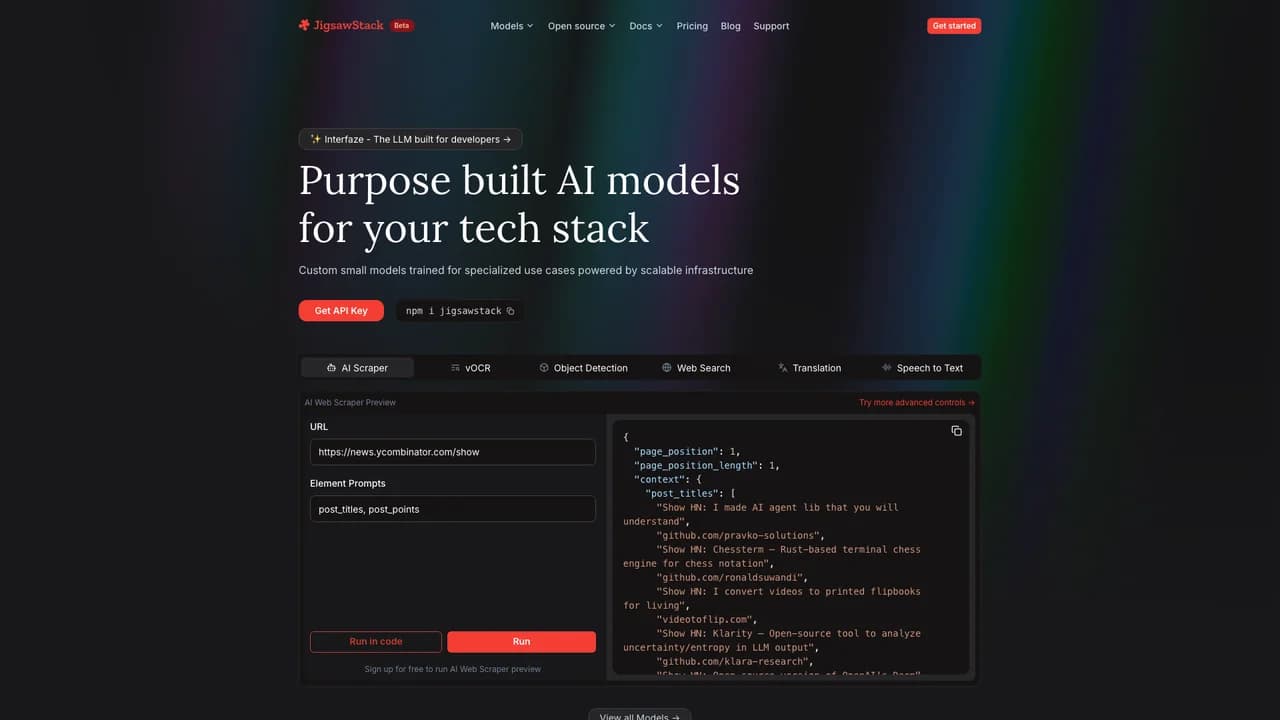 jigsawstack screenshot