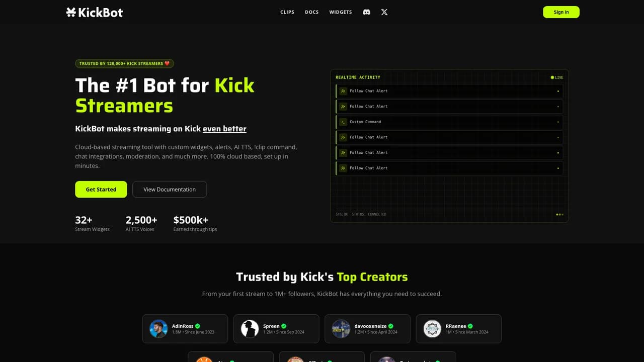 kickbot screenshot