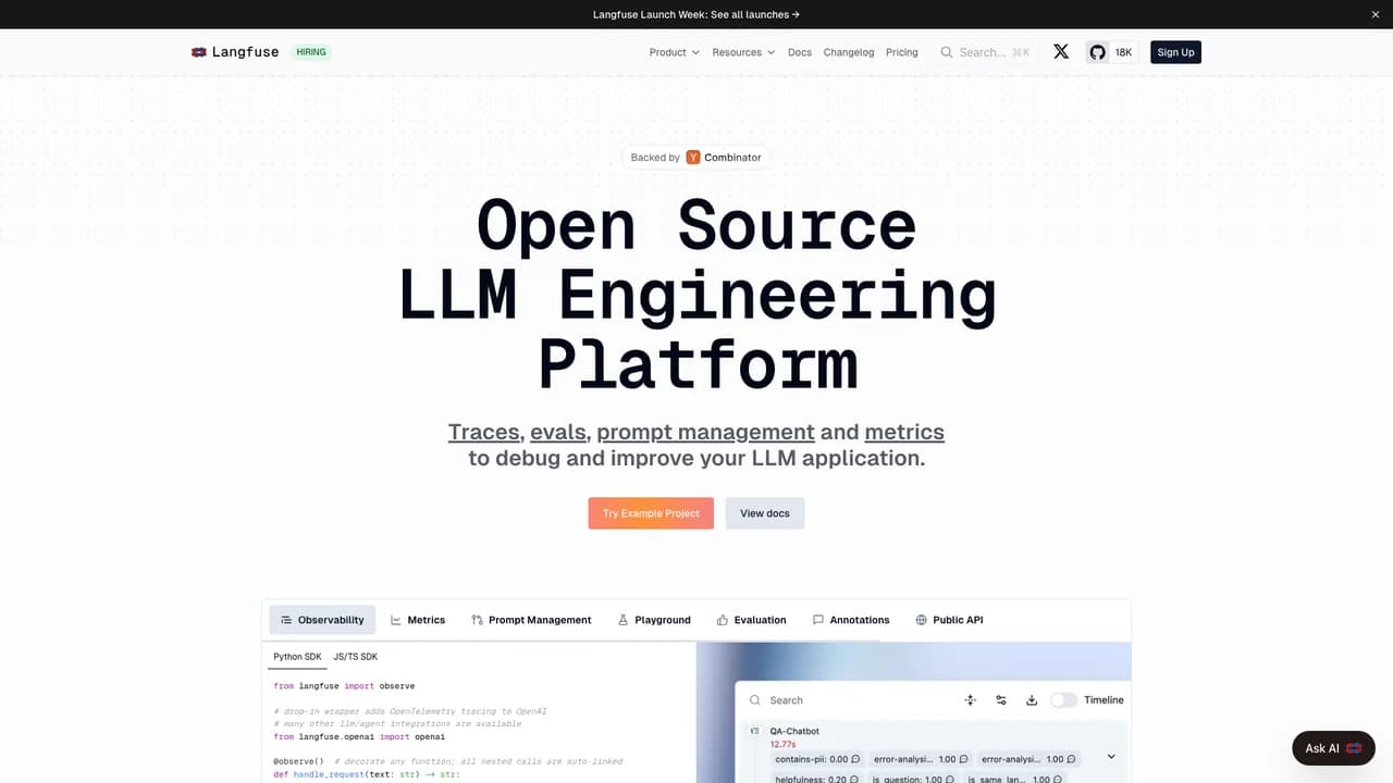 langfuse screenshot