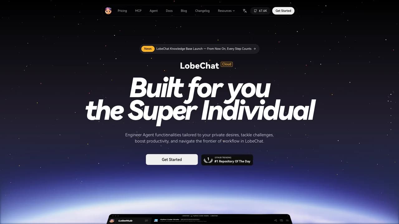 lobehub screenshot