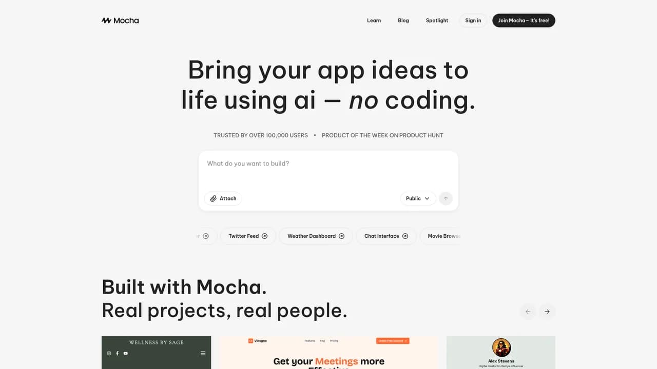mocha screenshot