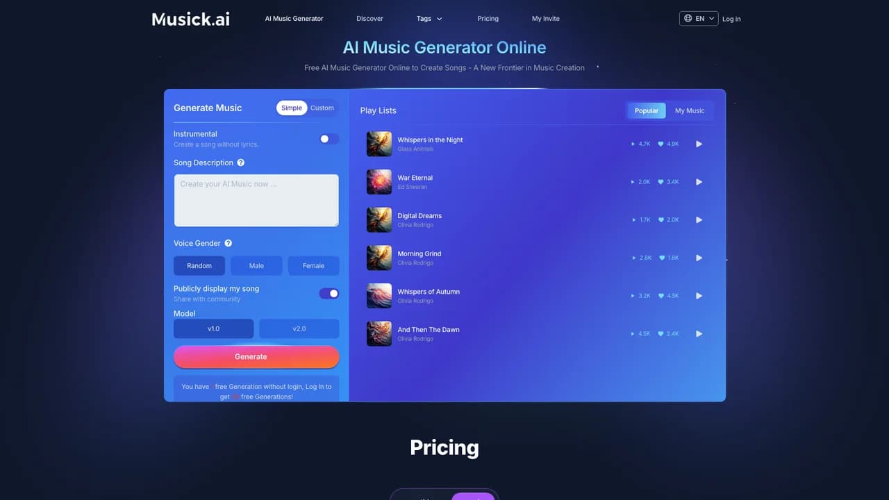 musickai screenshot