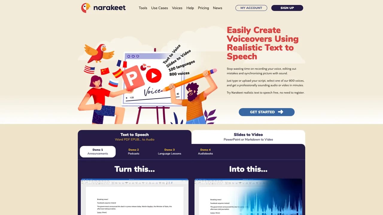 narakeet screenshot