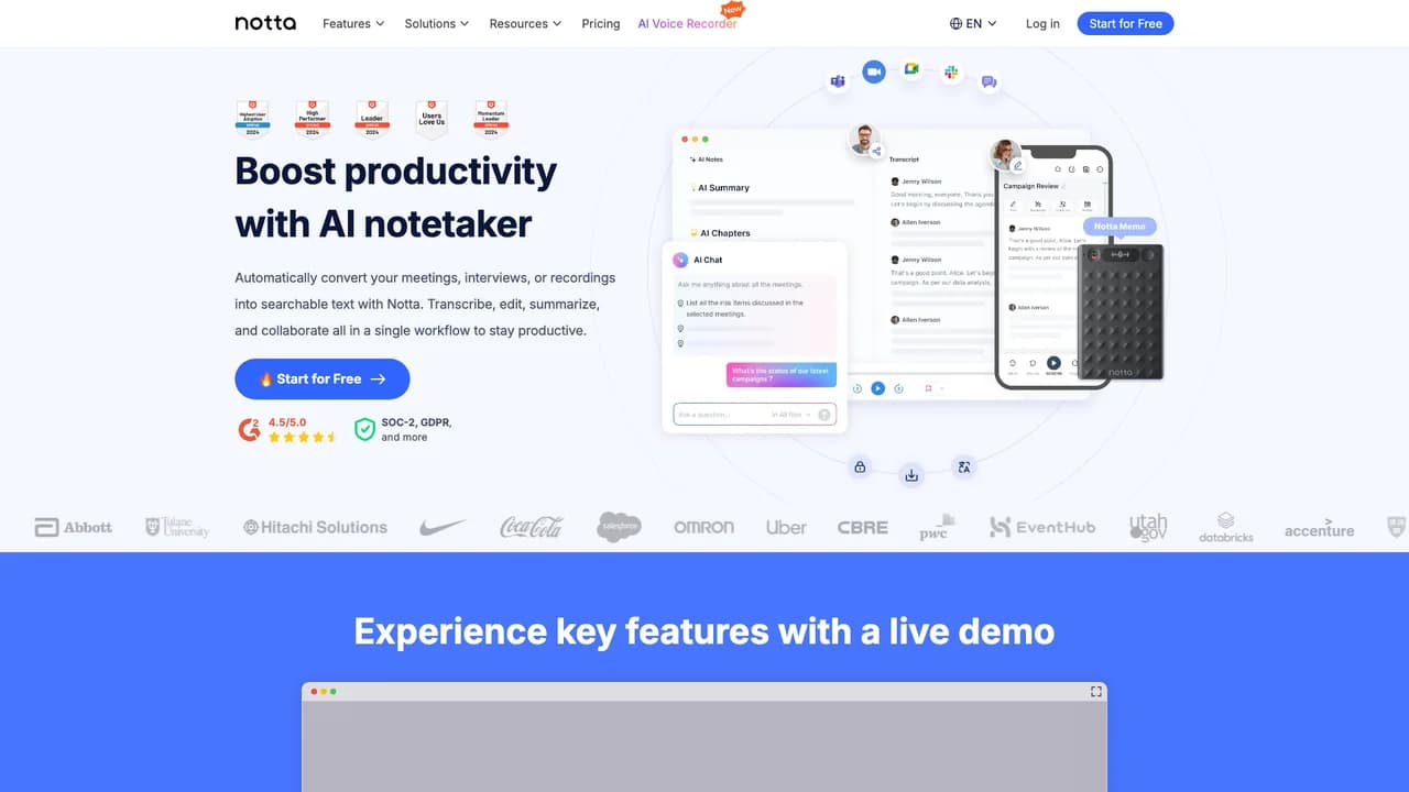 notta-ai screenshot