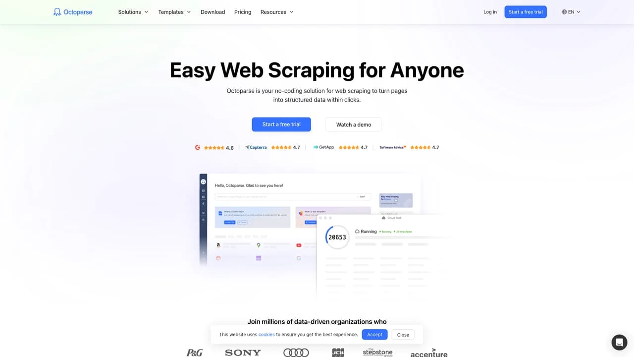 octoparse screenshot