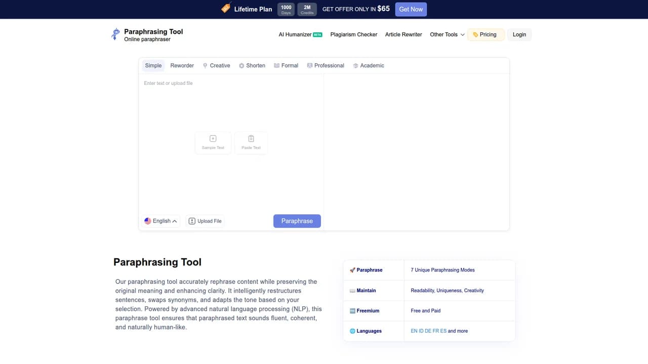 paraphrasingio screenshot