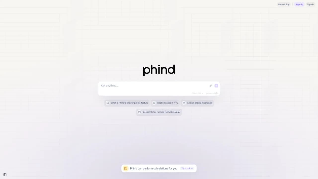 phind screenshot