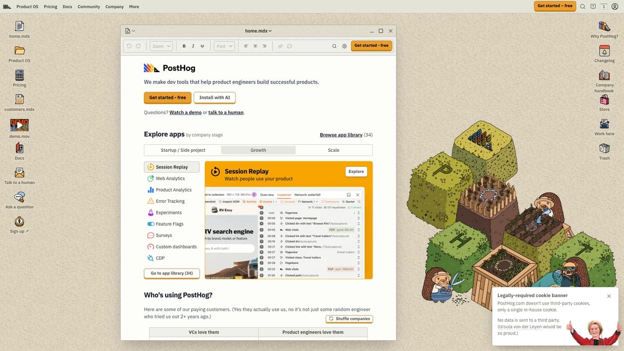 posthog screenshot
