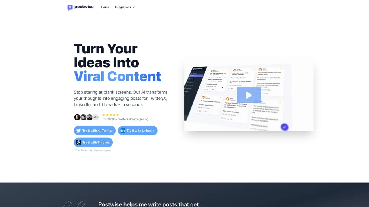 postwiseai screenshot