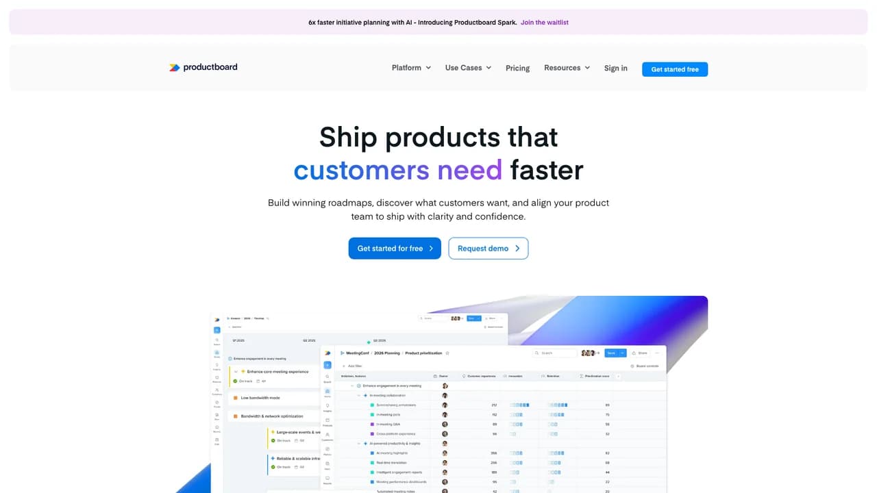 productboard screenshot