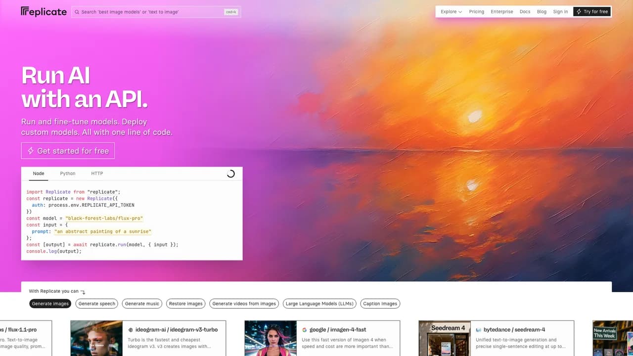 replicate screenshot