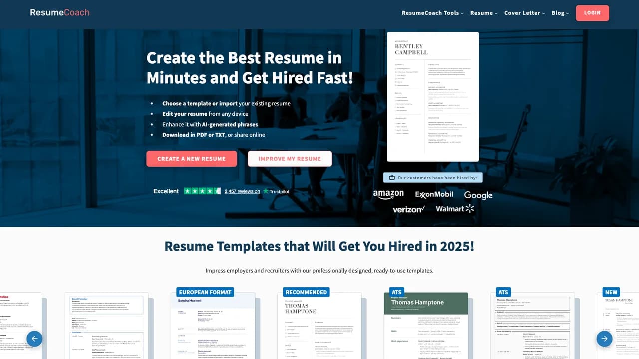 resumecoach screenshot