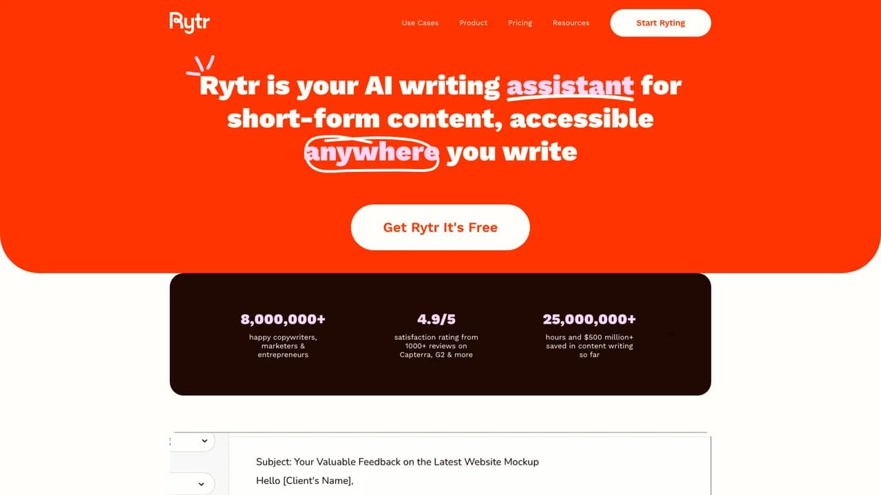 rytr screenshot