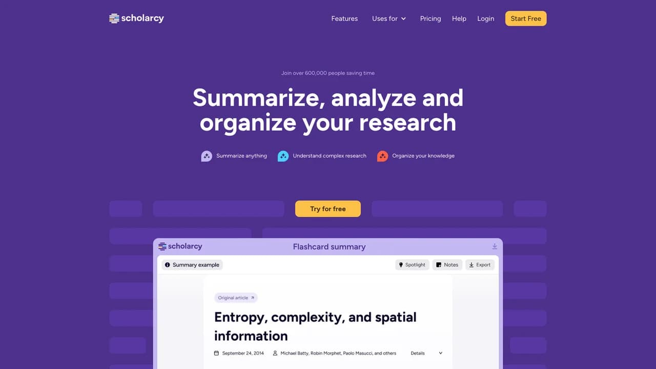 scholarcy screenshot