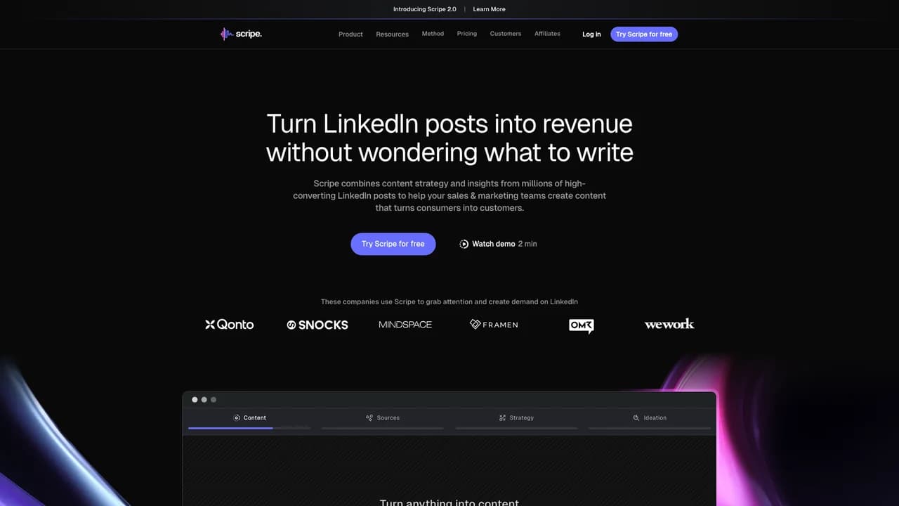 scripe screenshot